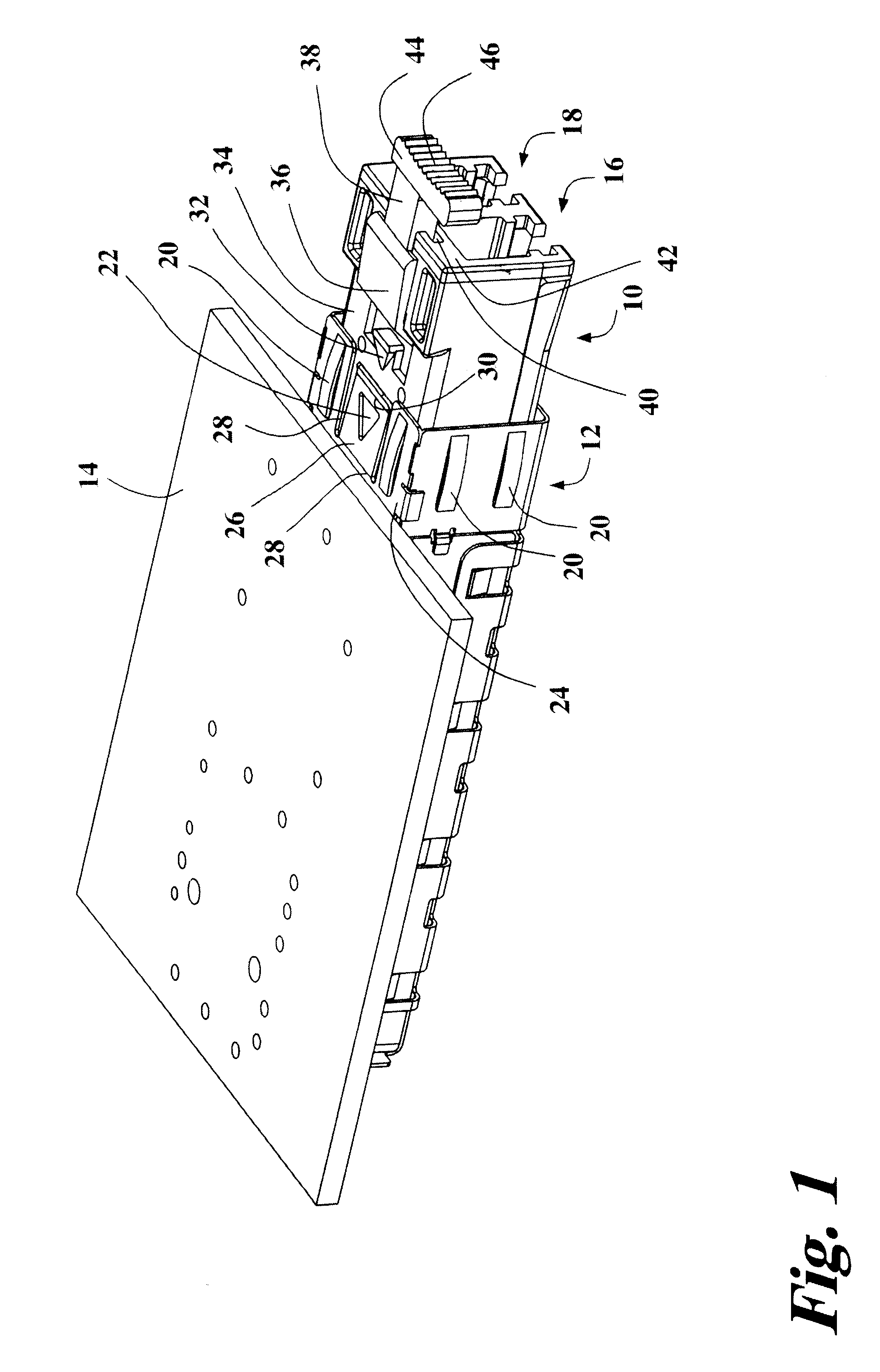 Transceiver module with extended release lever