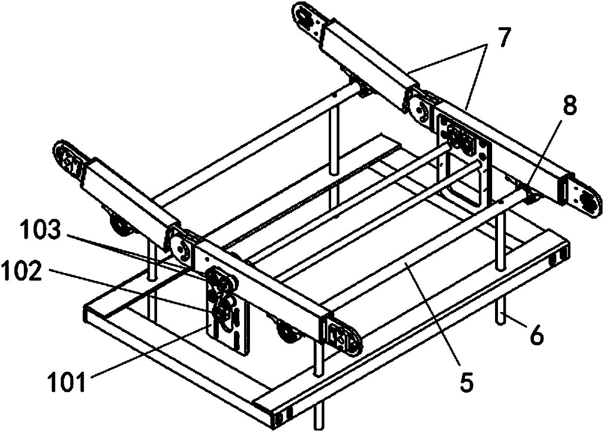 Adjustable conveying section of production line