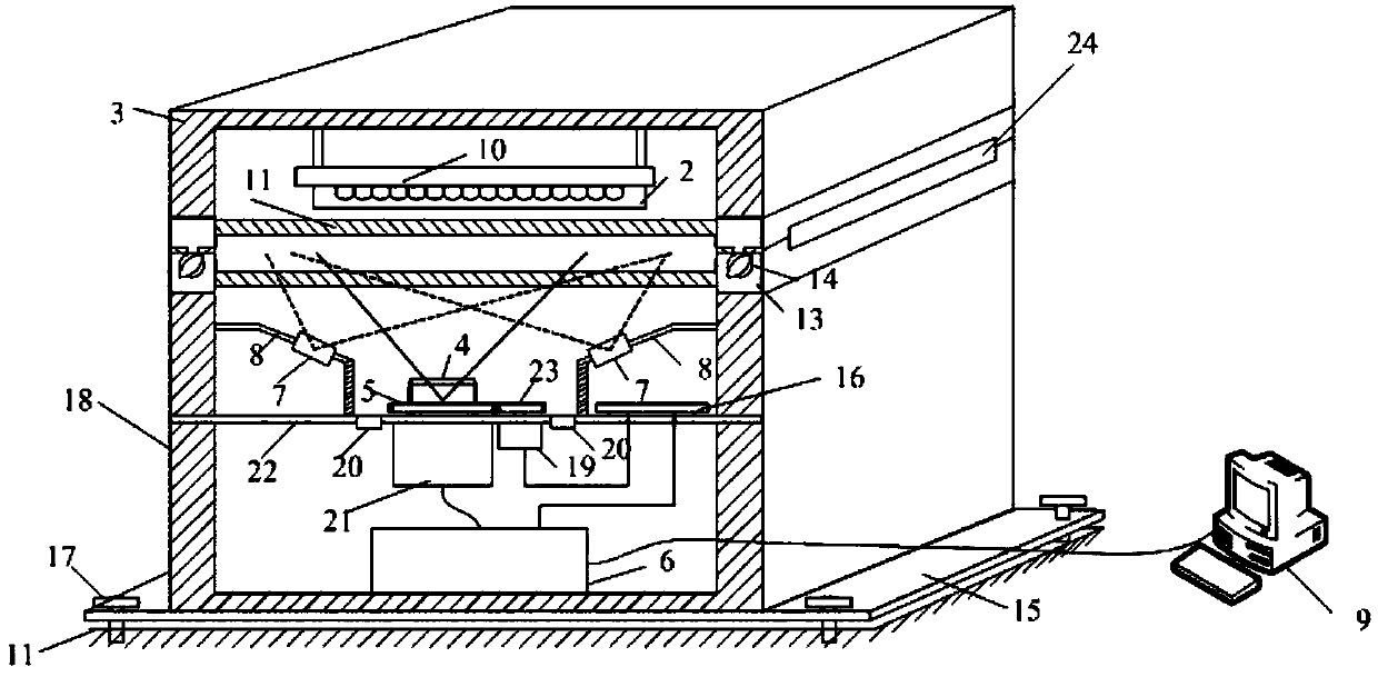 An online detection device and detection method for surface cracks on a conveyor belt