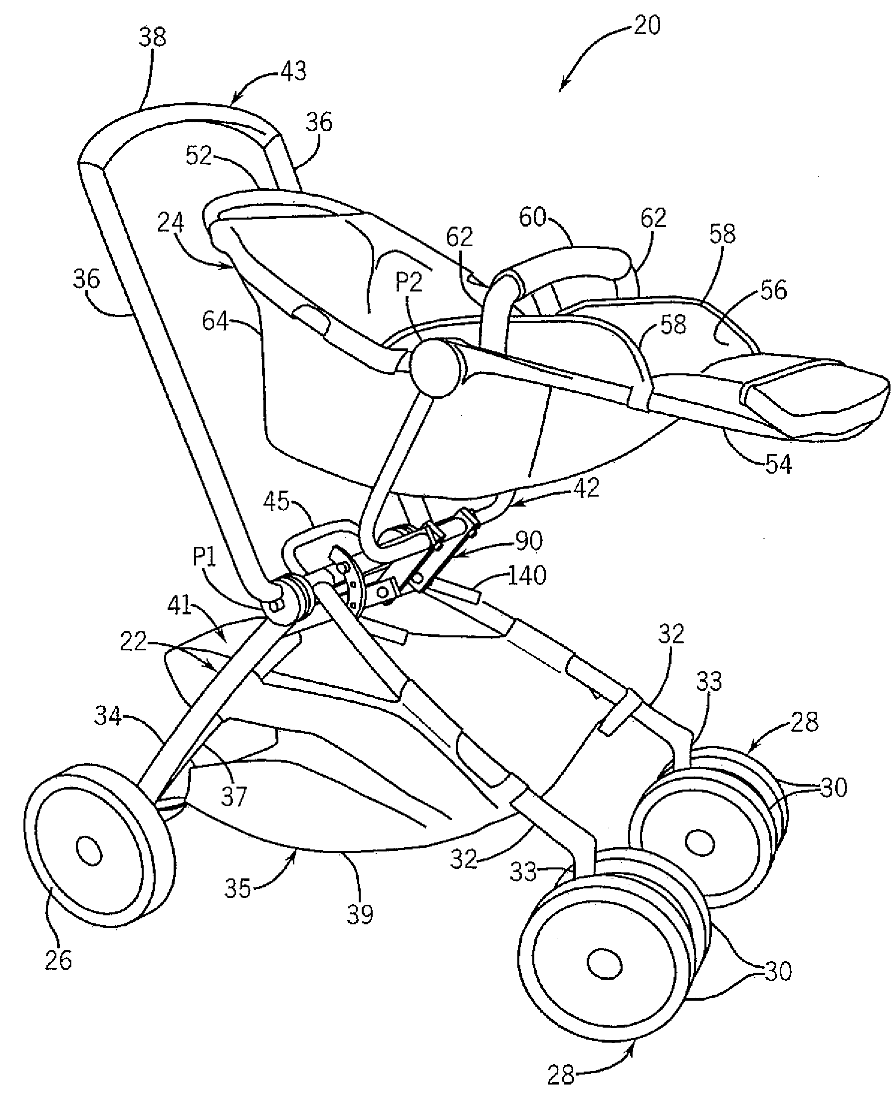 Foldable and height-adjustable stroller