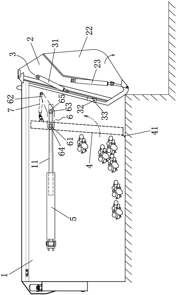 Waste compaction device and back-loaded compaction type waste truck