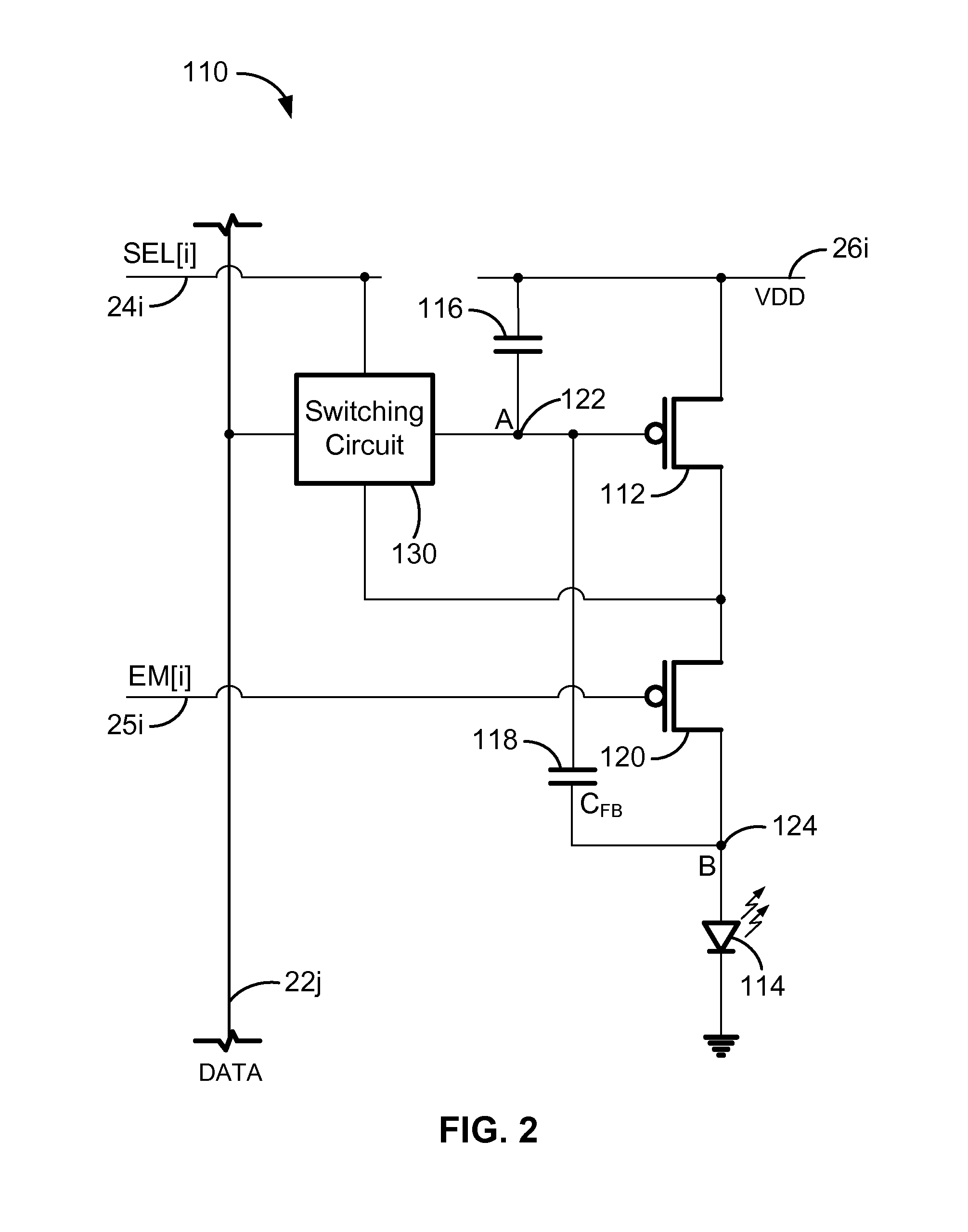 Pixel circuits including feedback capacitors and reset capacitors, and display systems therefore