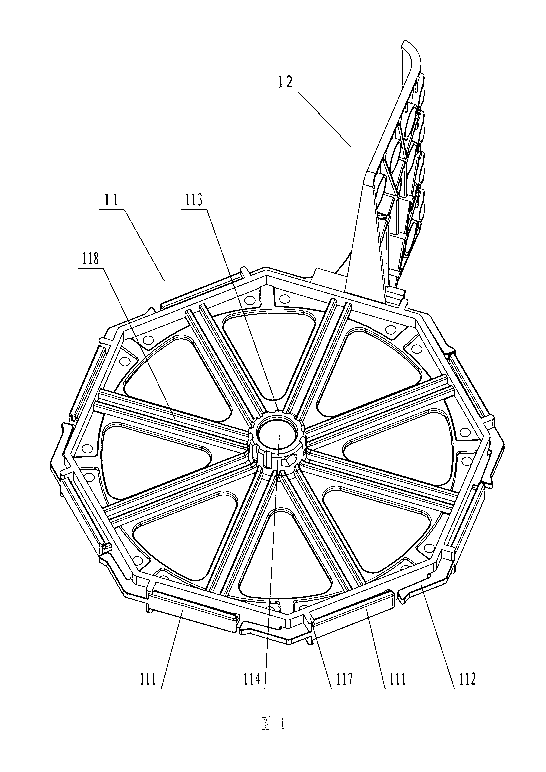 Impeller with retaining mechanism on impeller disk and water-wheel aerator with retaining mechanism impeller