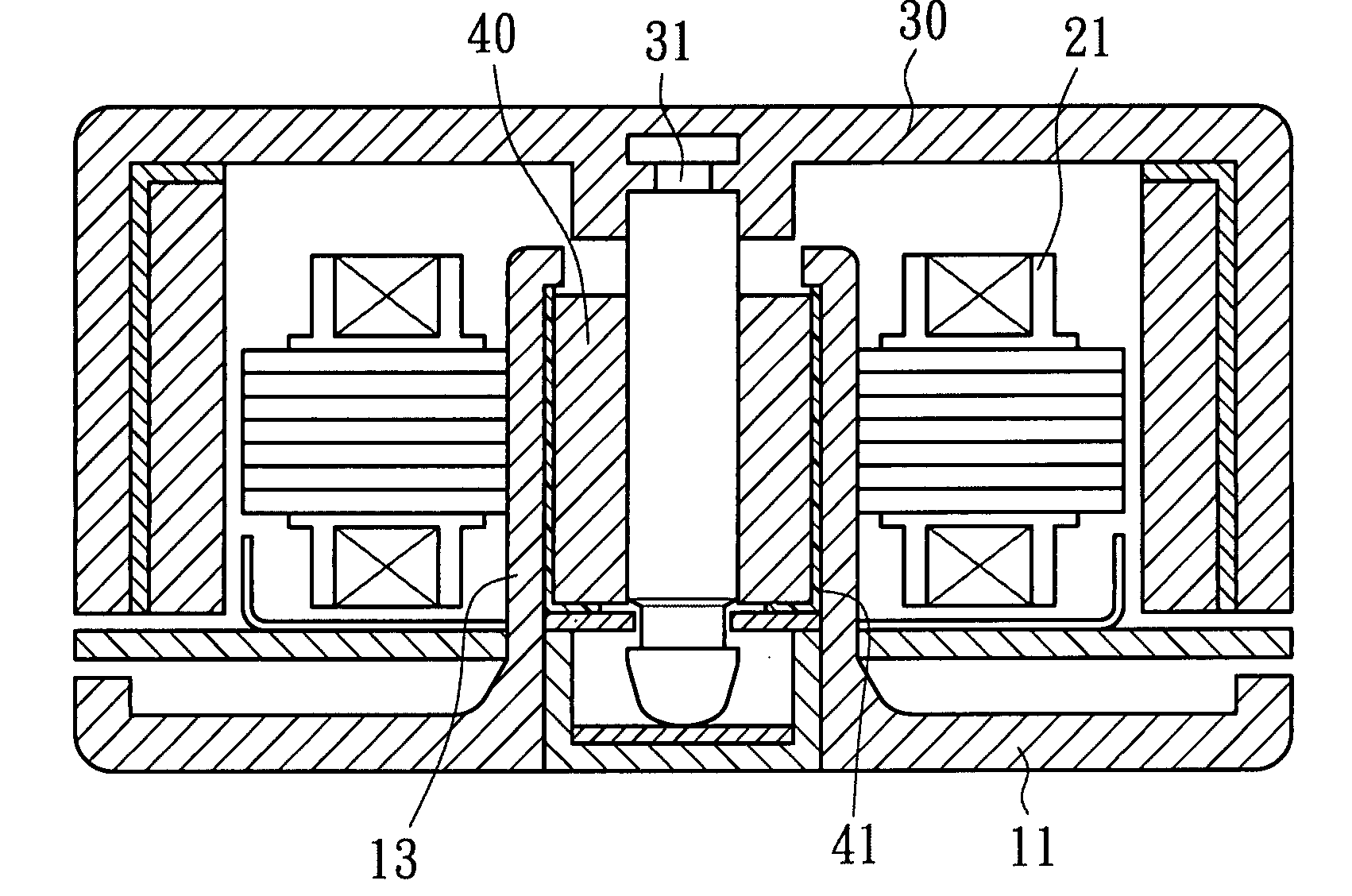 Shock prevention structure for motor