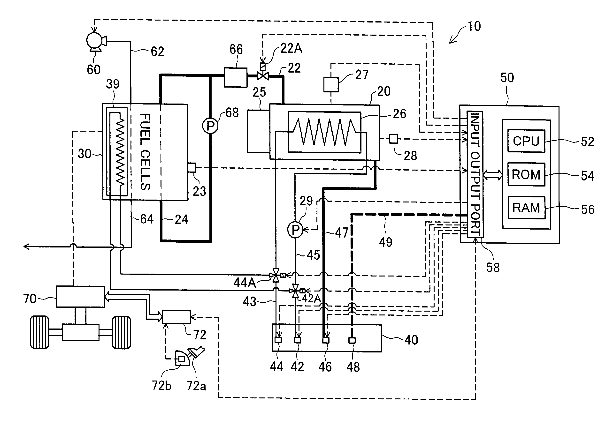 Fuel cell fuel supply system and mobile body