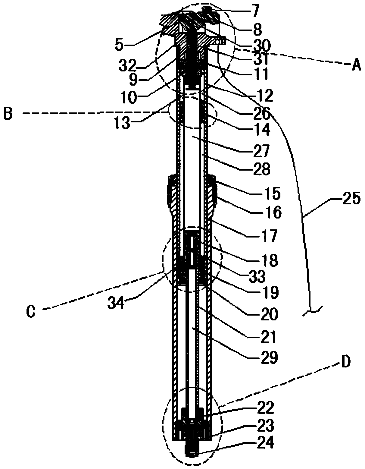 Oil-gas integrated lifting seat rod