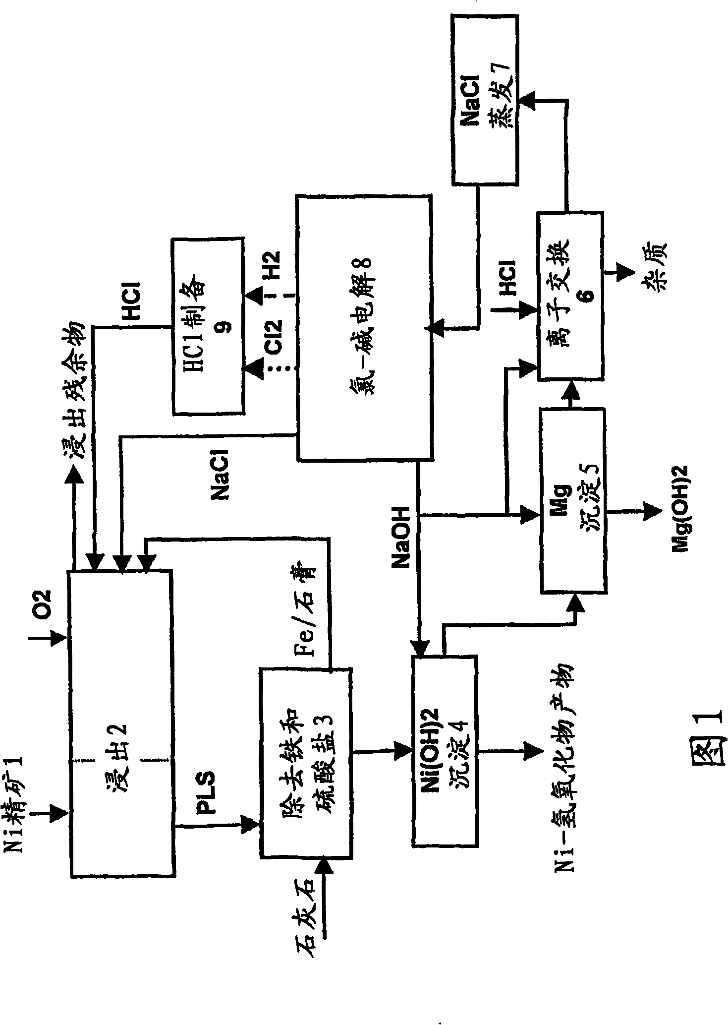 Method for processing nickel bearing raw material in chloride-based leaching
