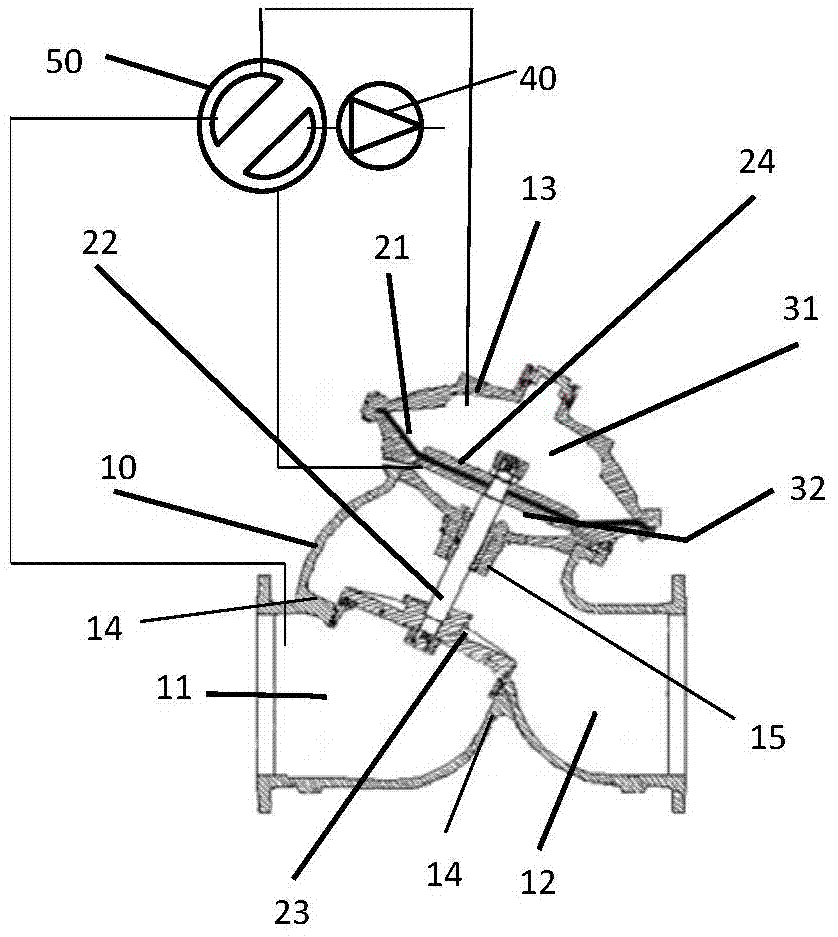 Diaphragm valve for low pressure opening