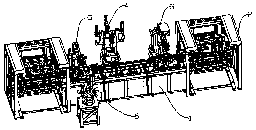Flexible automatic production line for punching, welding or bonding of automobile exterior trimming parts