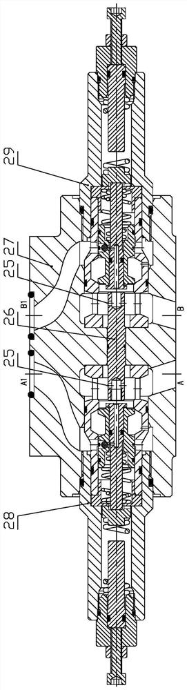 Flow type leakage-free superposed double-balance valve