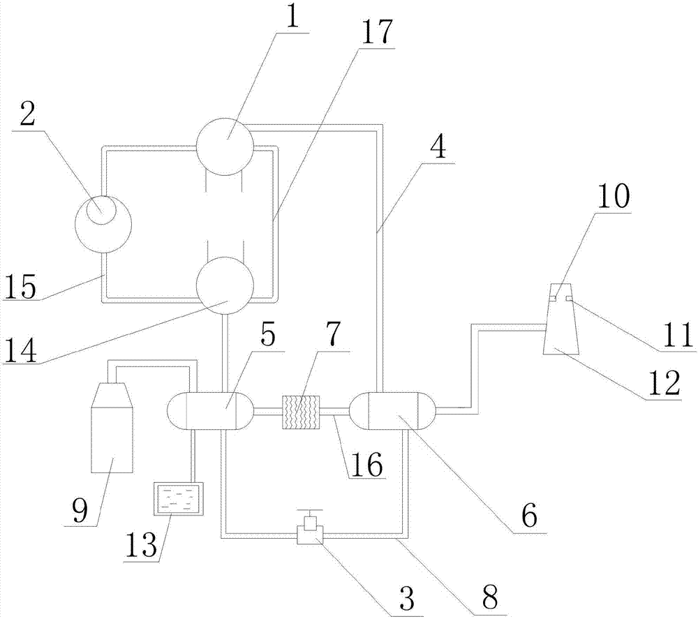 Method and device applied to coal-fired power plant for removing white smoke from chimney