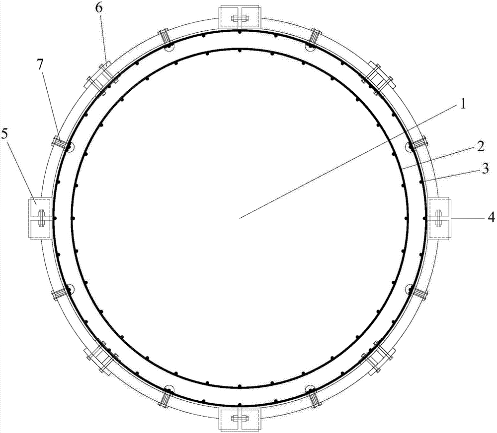 A pressure test structure and test method for deep and long bored piles