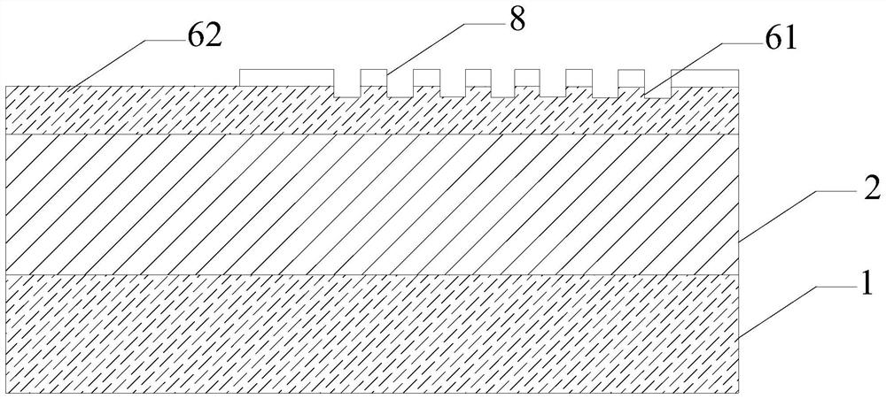 Focusing type vertical grating coupler and preparation method thereof