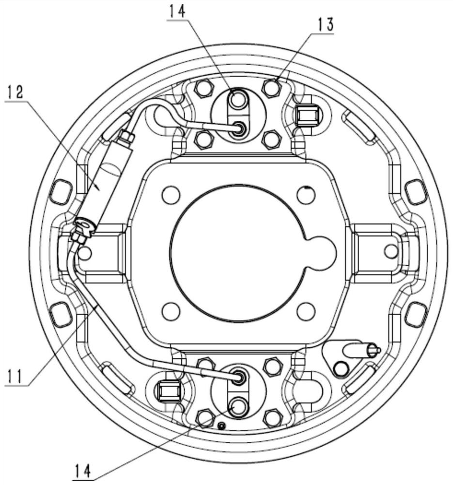 Double-cylinder two-way double-leading-shoe drum type self-adjusting brake with parking function