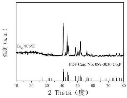 Preparation method of cobalt-nitrogen-doped carbon-coated nano cobalt phosphide electrocatalyst