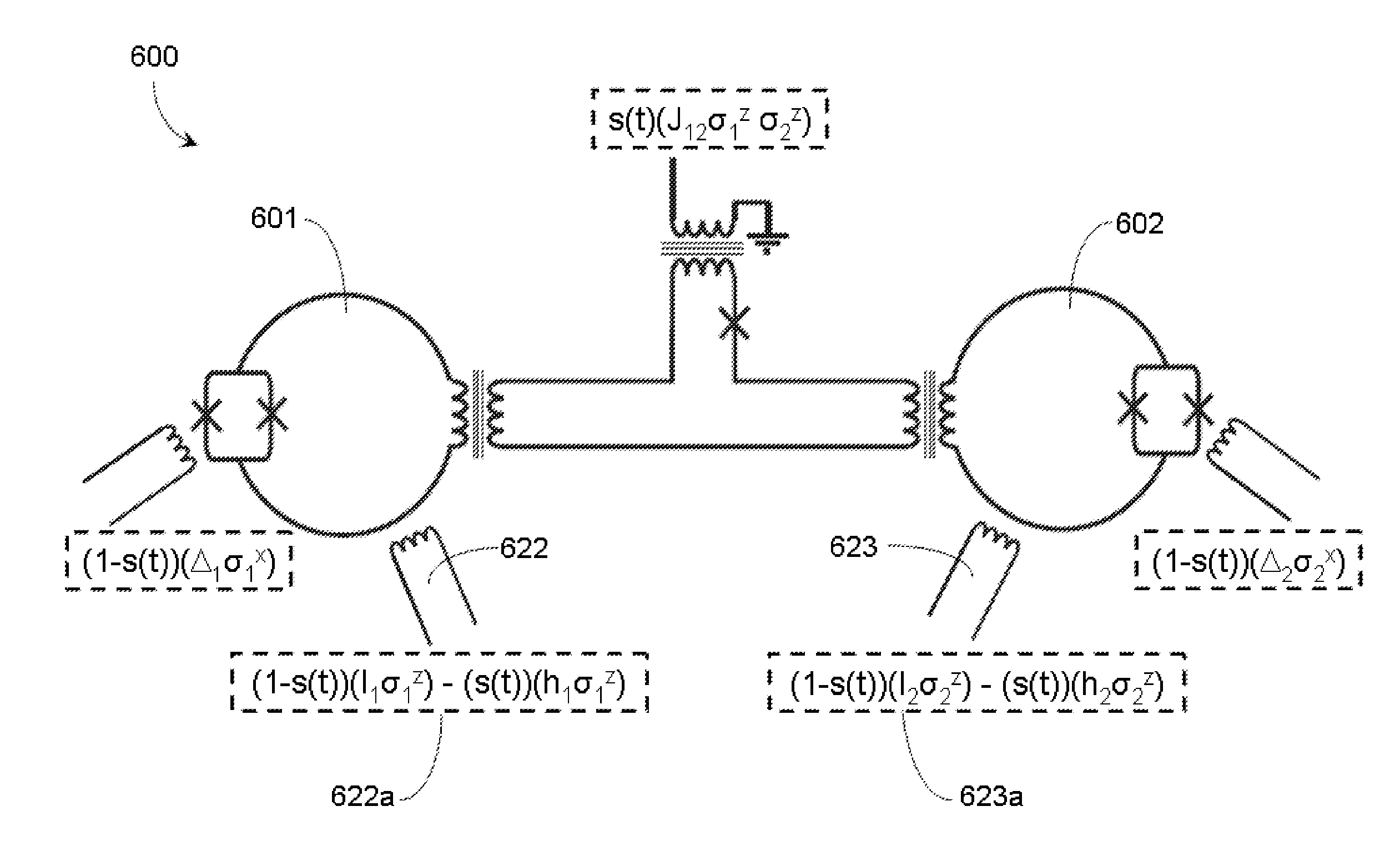 Method and apparatus for evolving a quantum system using a mixed initial hamiltonian comprising both diagonal and off-diagonal terms