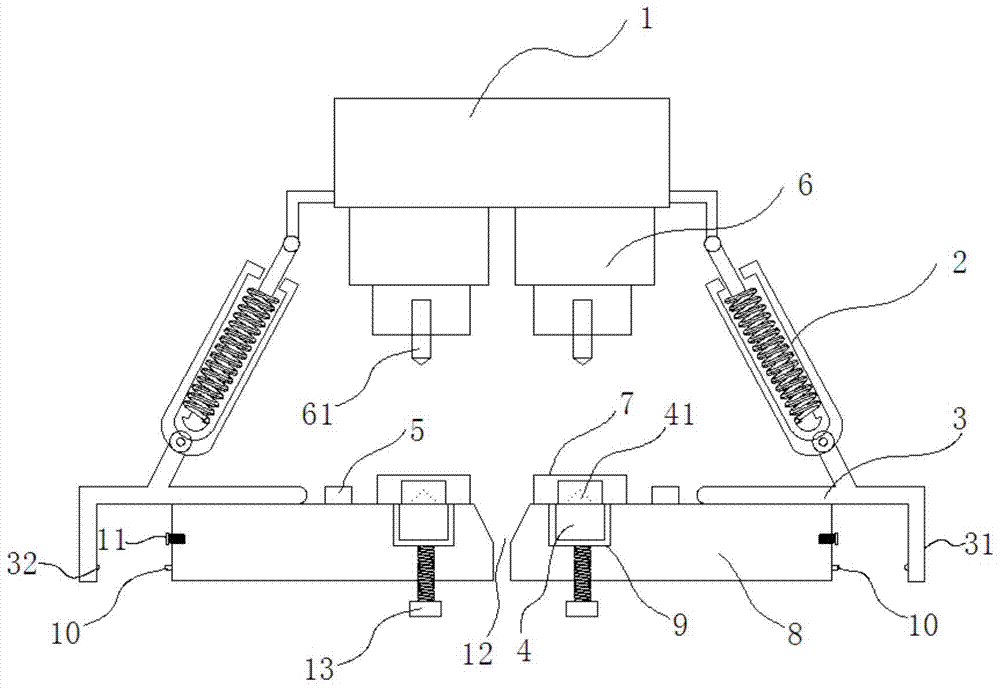 A square nut automatic chamfering device and processing method