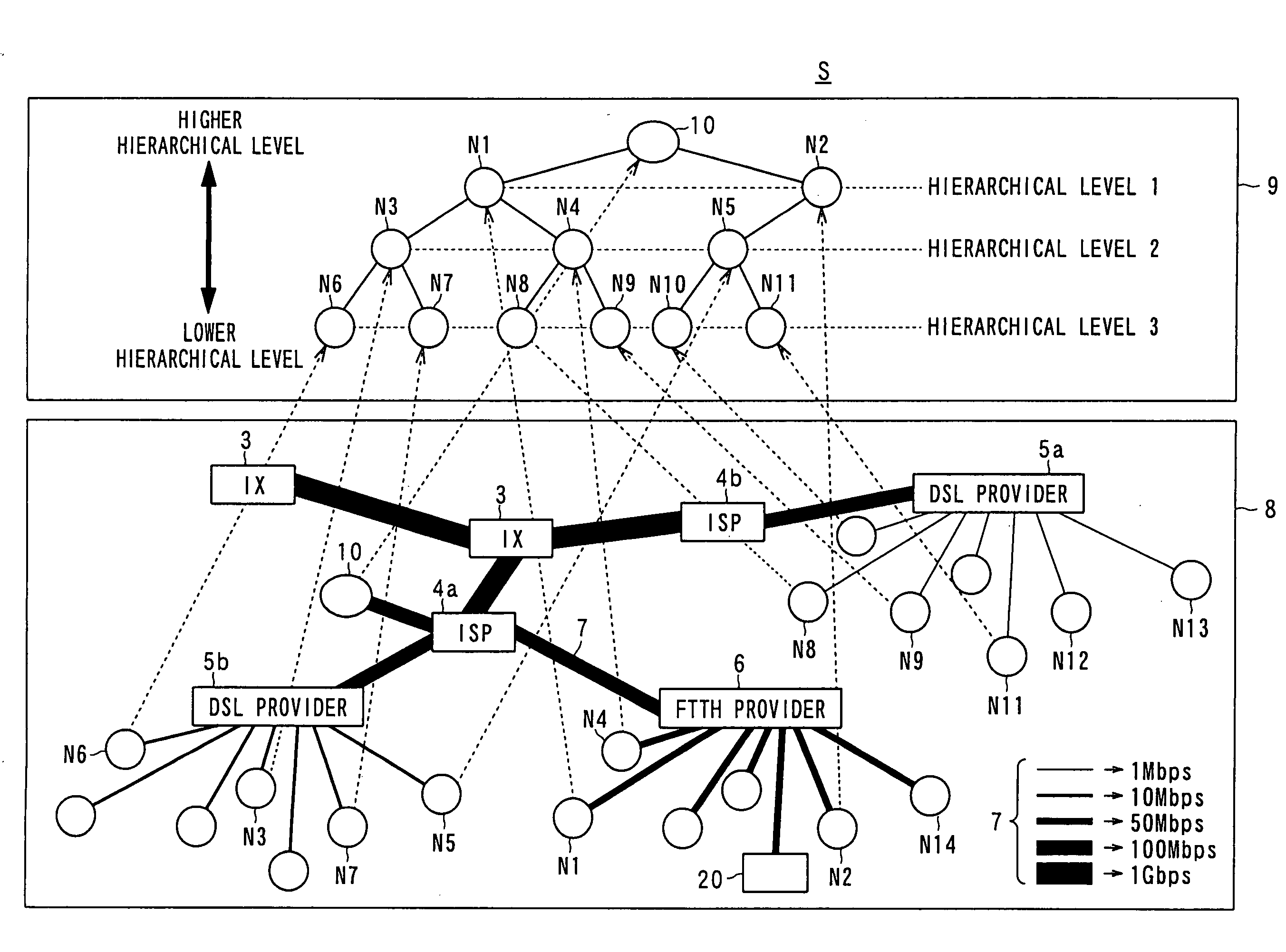 Tree-shaped broadcasting system, packet transmitting method, node device, and computer-readable medium