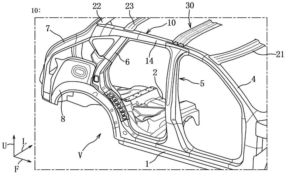 Upper body structure for a vehicle