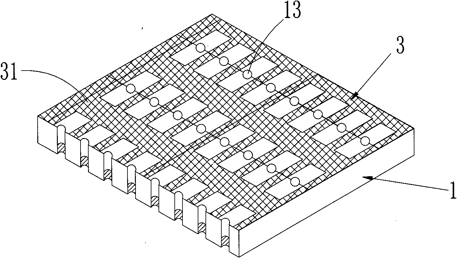 Process for forming side electrode of chip concave type electrode network resistor