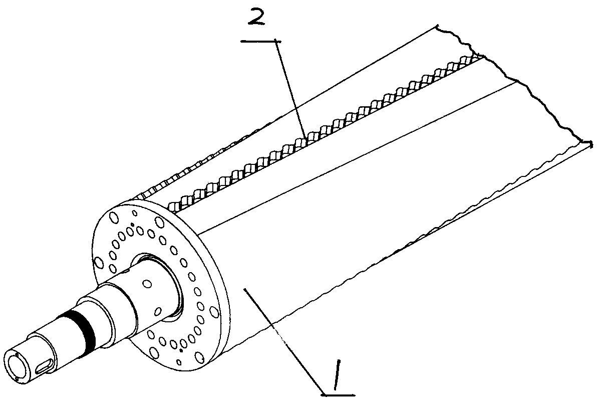 Polishing roller with curved edge openings