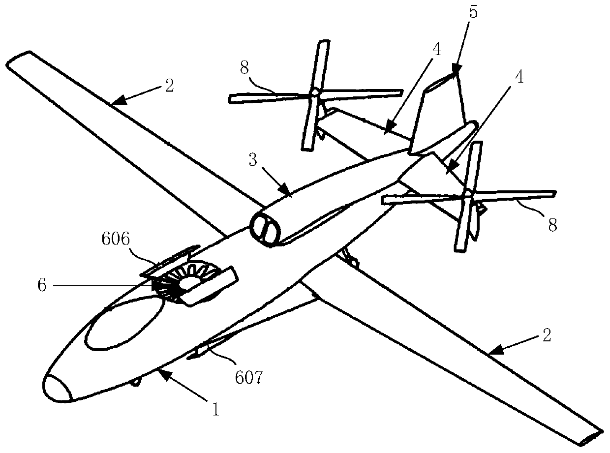 A tiltrotor/lift fan layout for high-speed and long-endurance aircraft