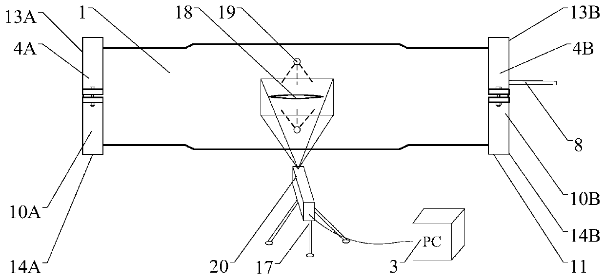 Two-way hydraulic expansion pipe fracture simulation experimental device and experimental method