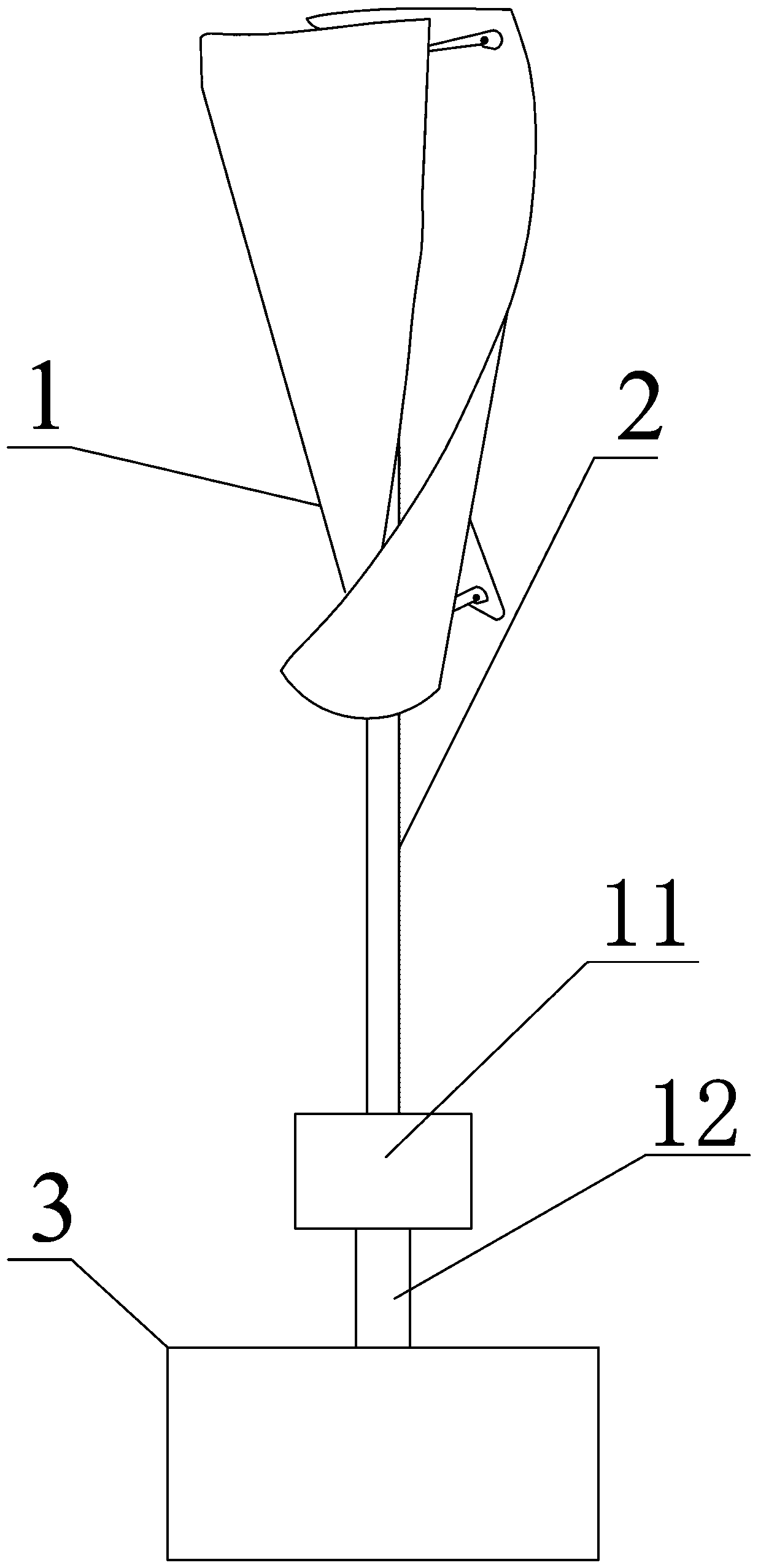 A vertical axis wind turbine