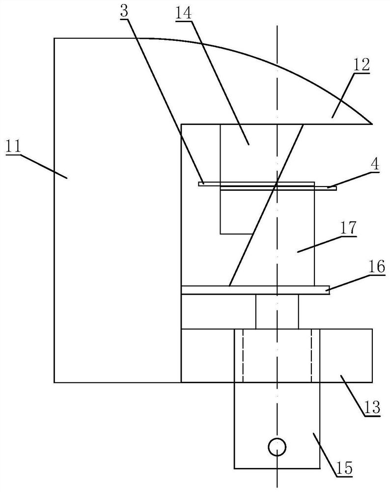 Auxiliary tool for mounting blowpipe and middle section flange of blast furnace