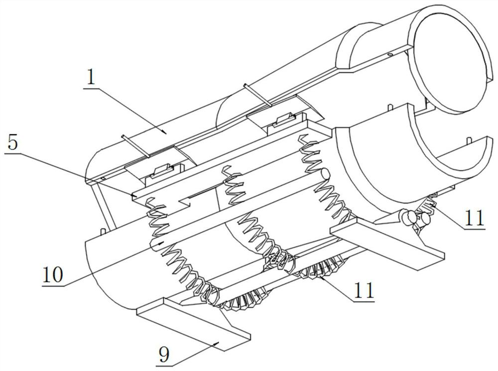 A split-foldable mandrel structure applied to an injection mold