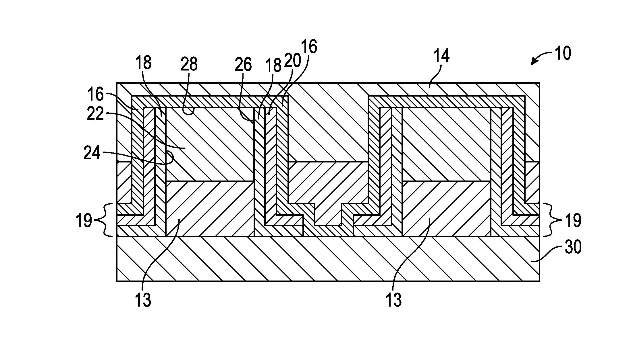 Non-volatile resistive random access memory crossbar devices with maximized memory element density and methods of forming the same