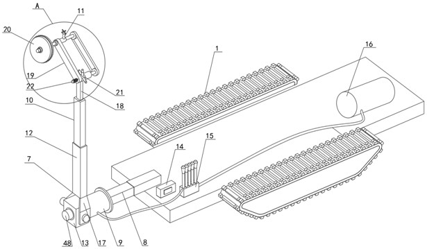 Three-row anchor rod construction marking system for double-arm hydraulic anchor rod drill carriage