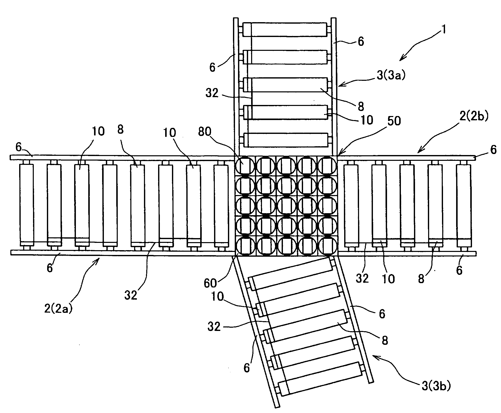 Sorter and roller-conveying system incorporating the sorter