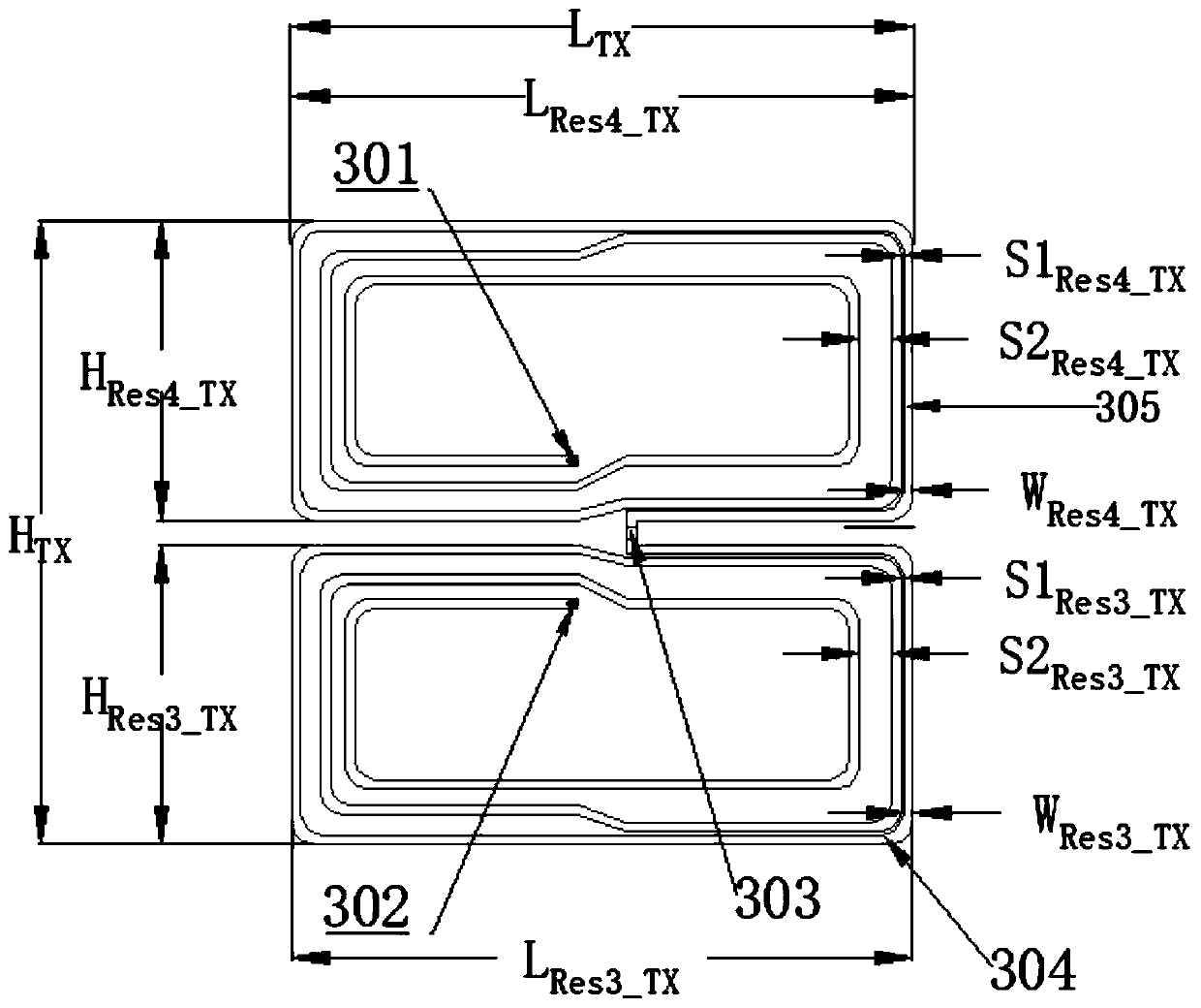 Dual-cross coil array-type magnetic resonant coupling wireless electric energy transmission coil structure
