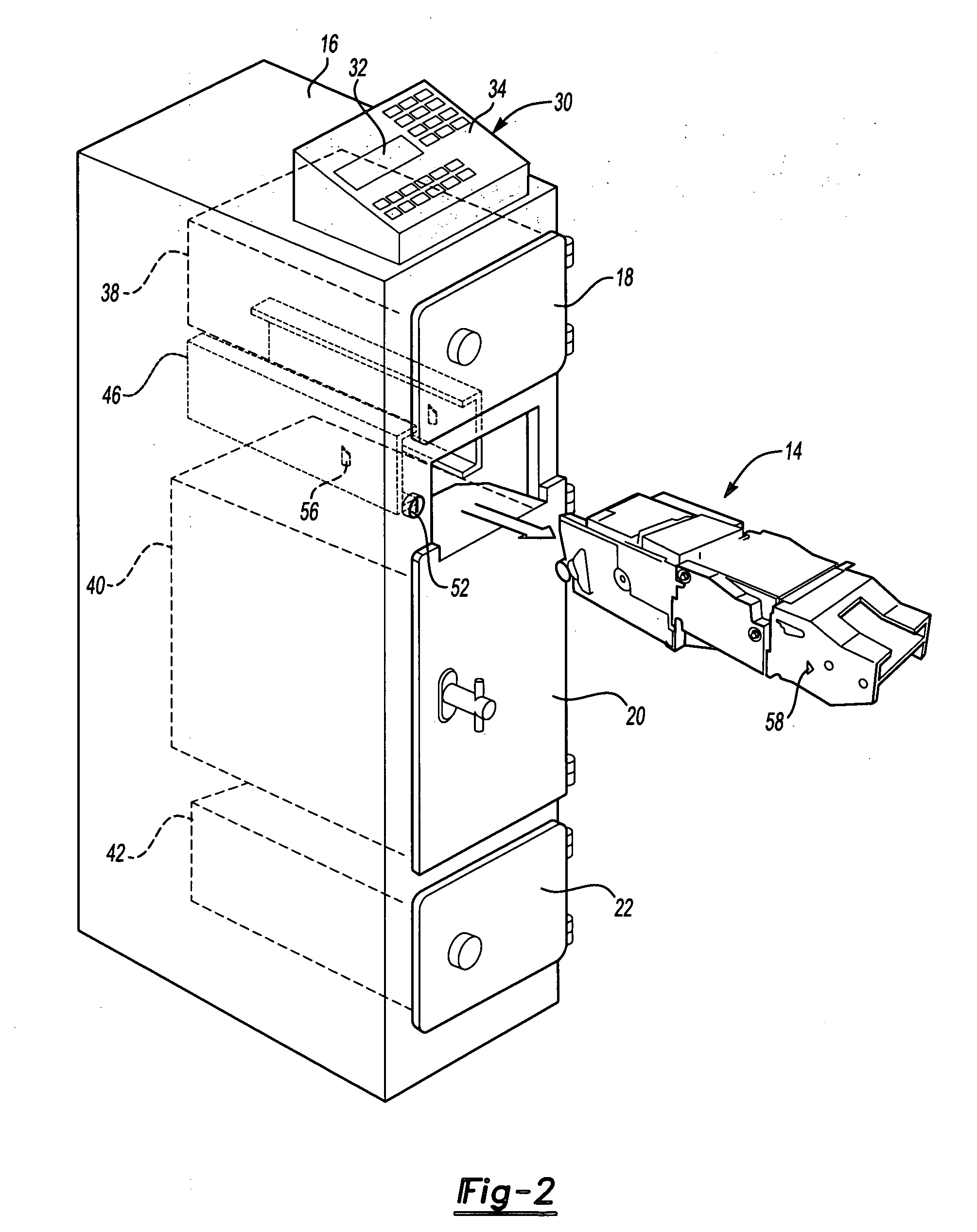 Apparatus having a bill validator and a method of servicing the apparatus