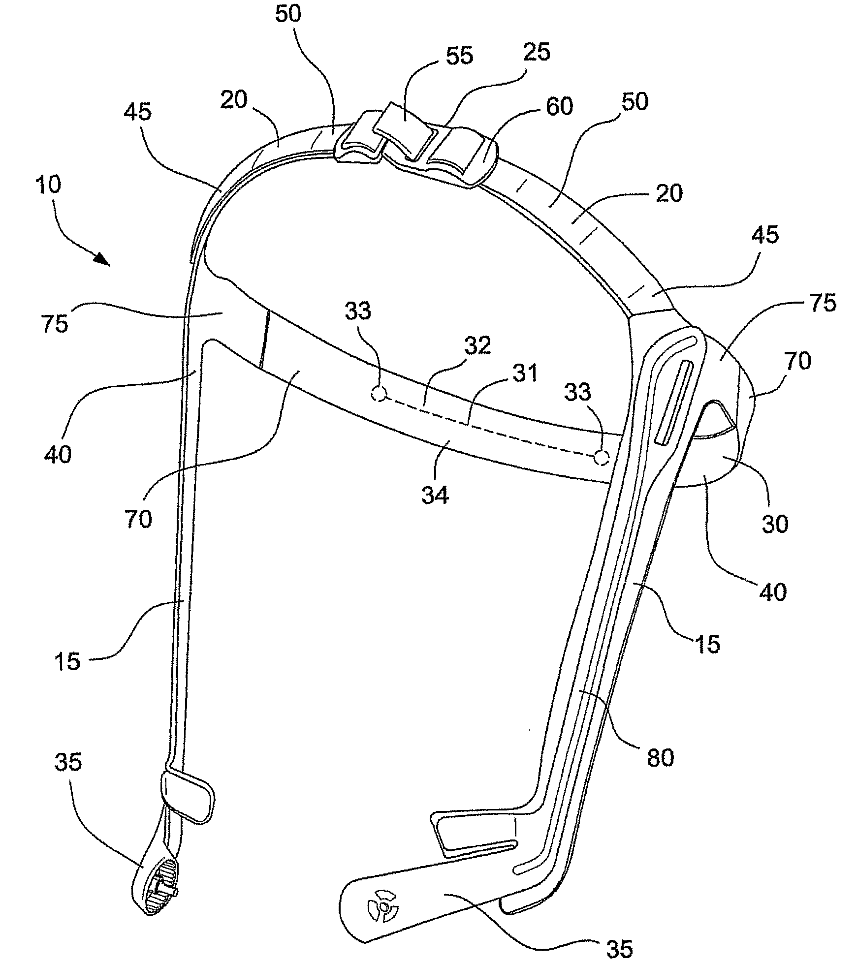 Headgear for a respiratory mask and a method for donning a respiratory mask