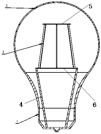 A high light transmittance LED filament lamp and its processing technology