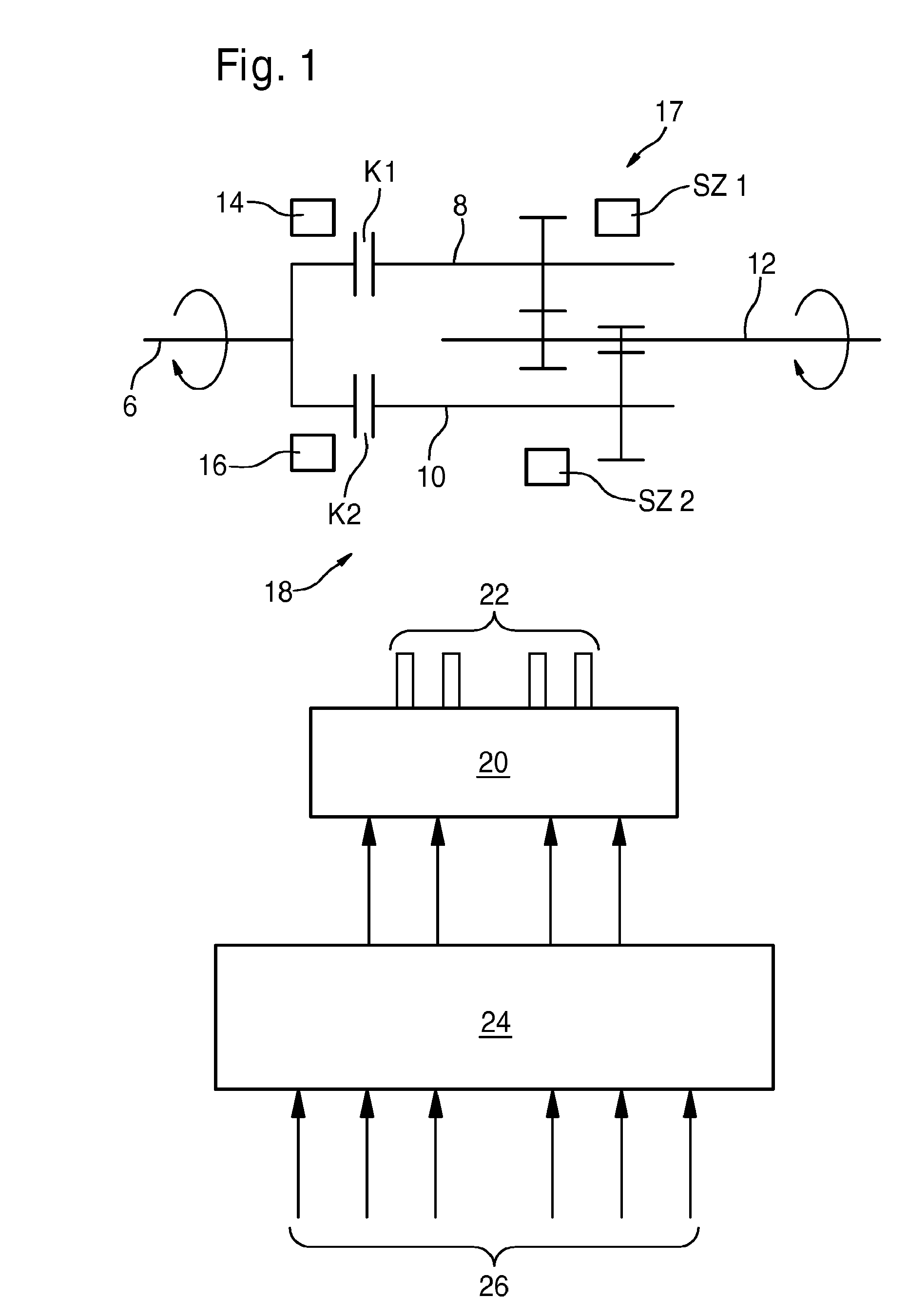 Device for driving a plurality of hydraulic shift cylinders and hydraulic supply system for a twin-clutch transmission