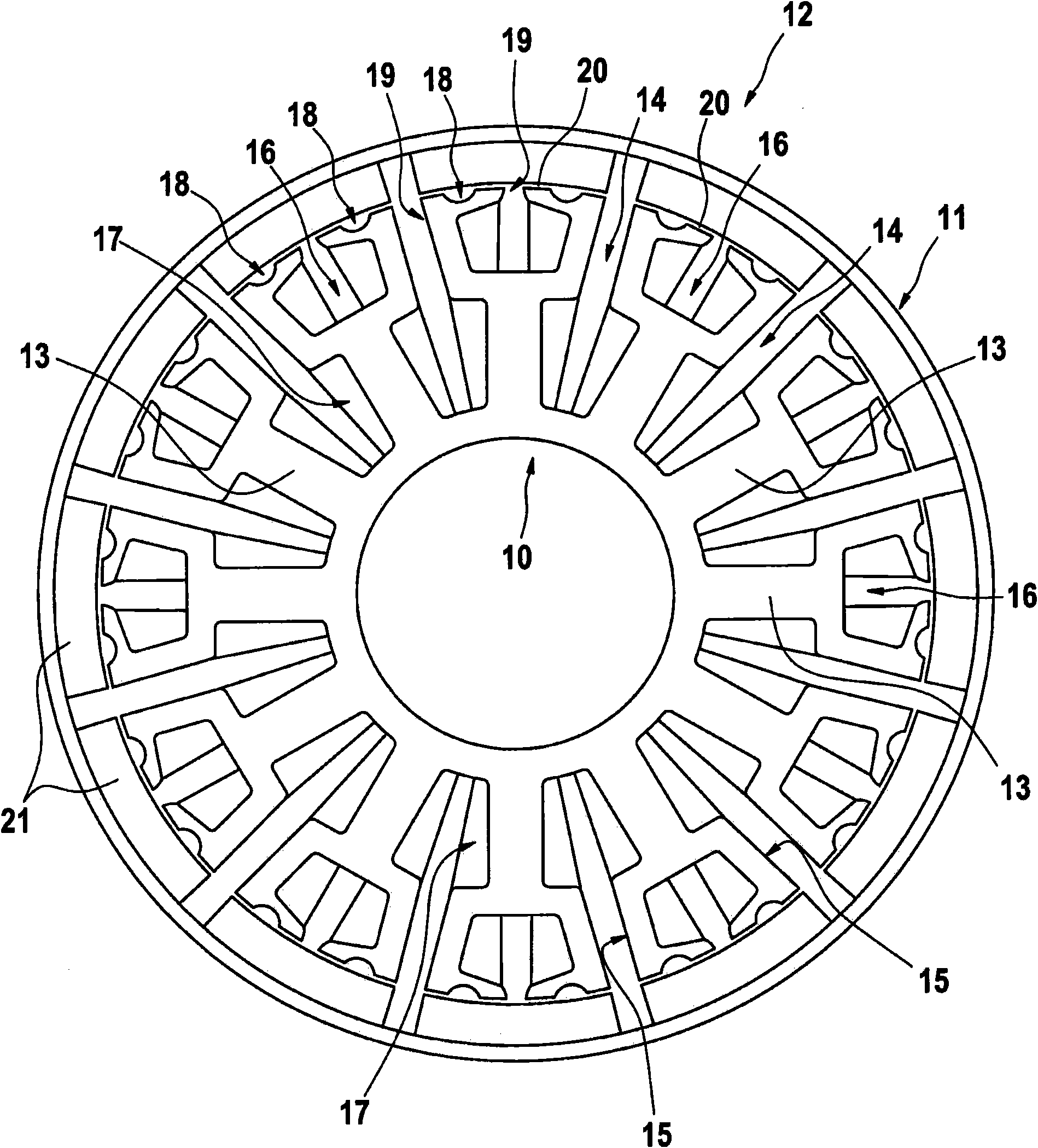 Stator of an electronically commutated rotor motor