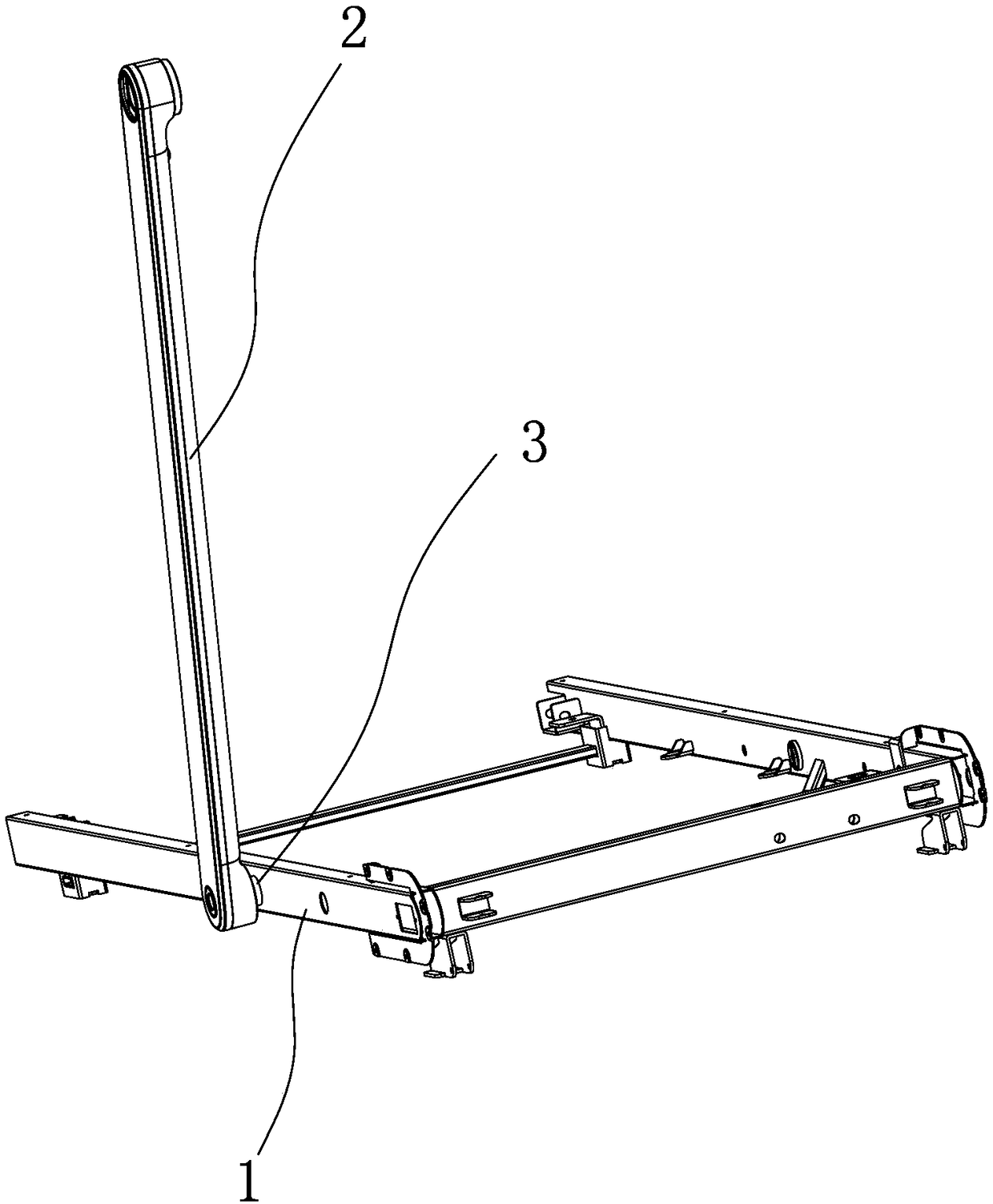 Column folding mechanism for treadmills