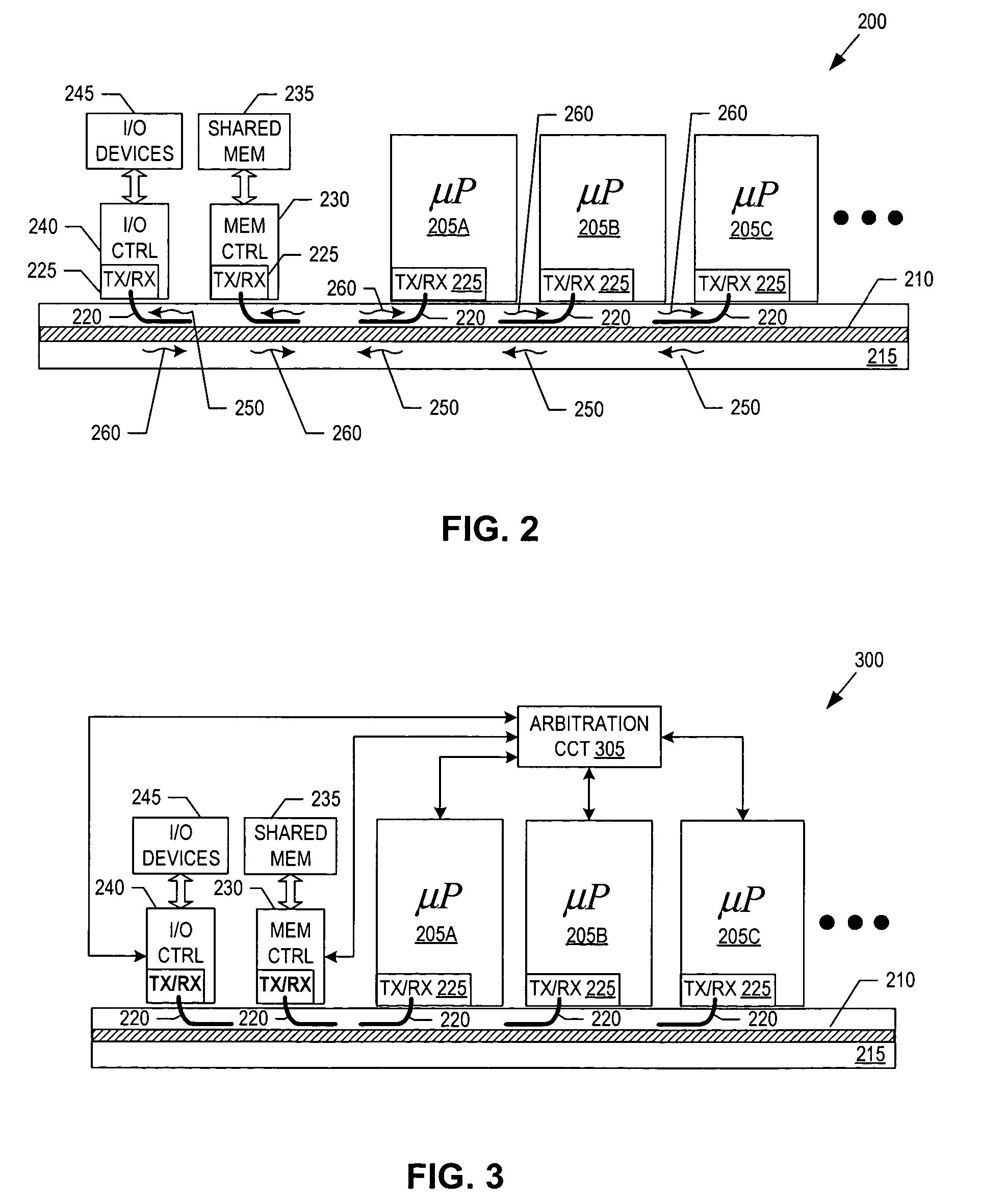 Optical add/drop interconnect bus for multiprocessor architecture
