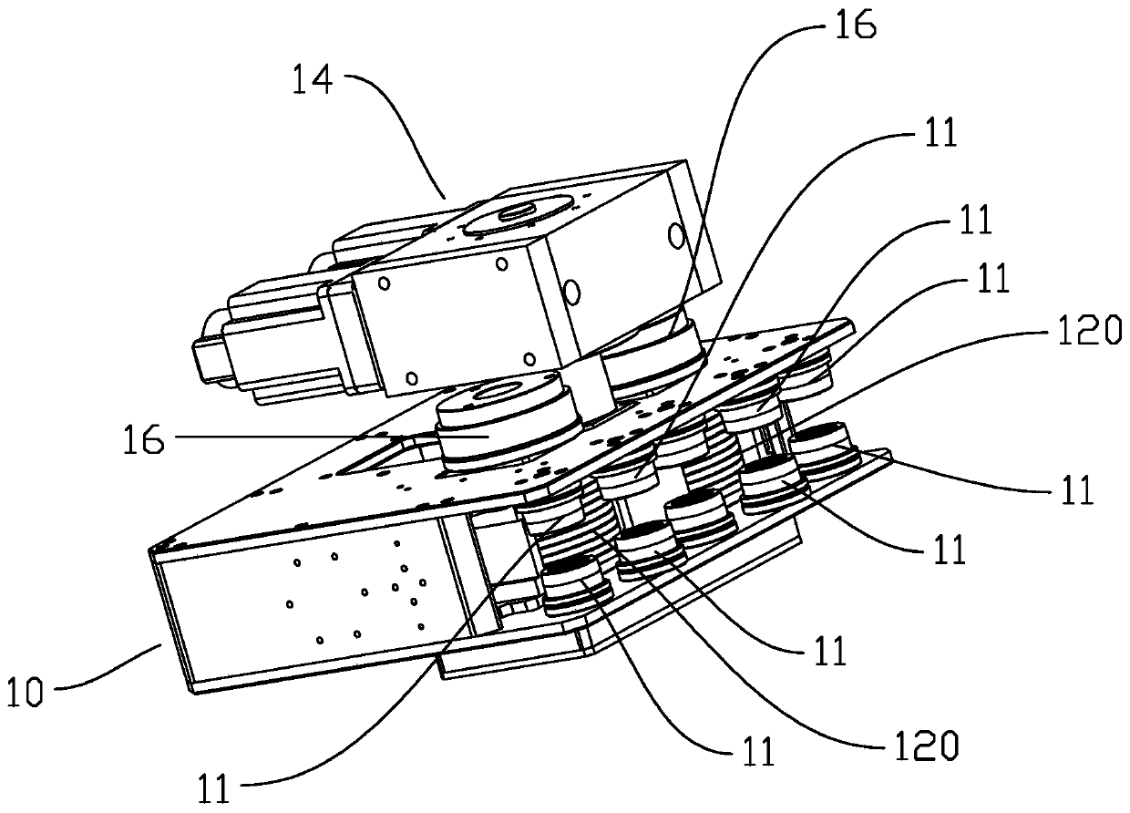 Guide rail climbing robot motion unit capable of adapting to deviation of guide rail