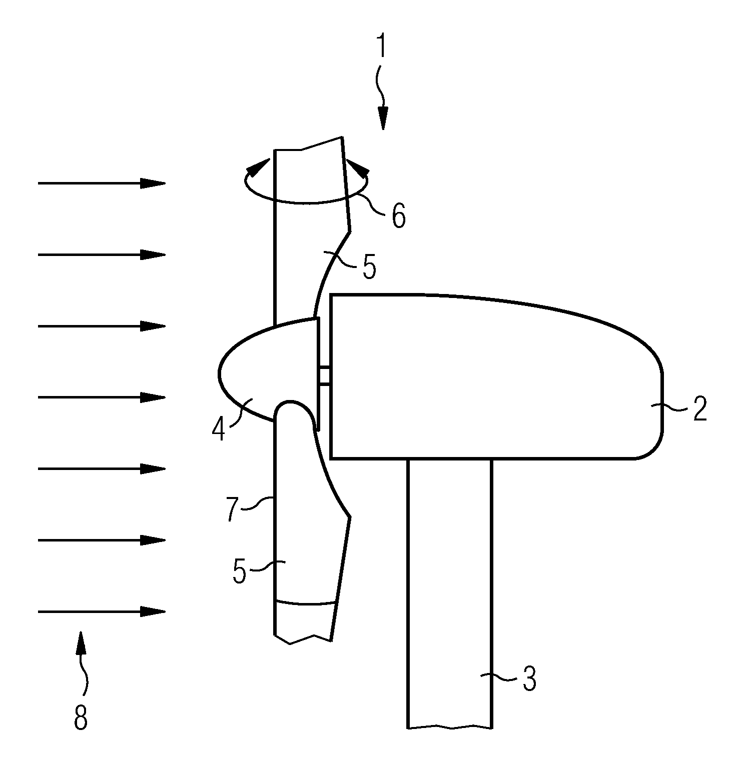 Wind energy installation comprising a wind speed measuring system