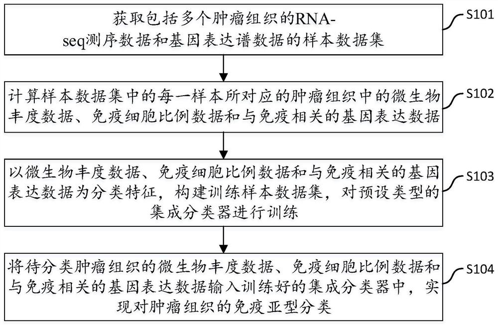 A tumor immune subtype classification method and system