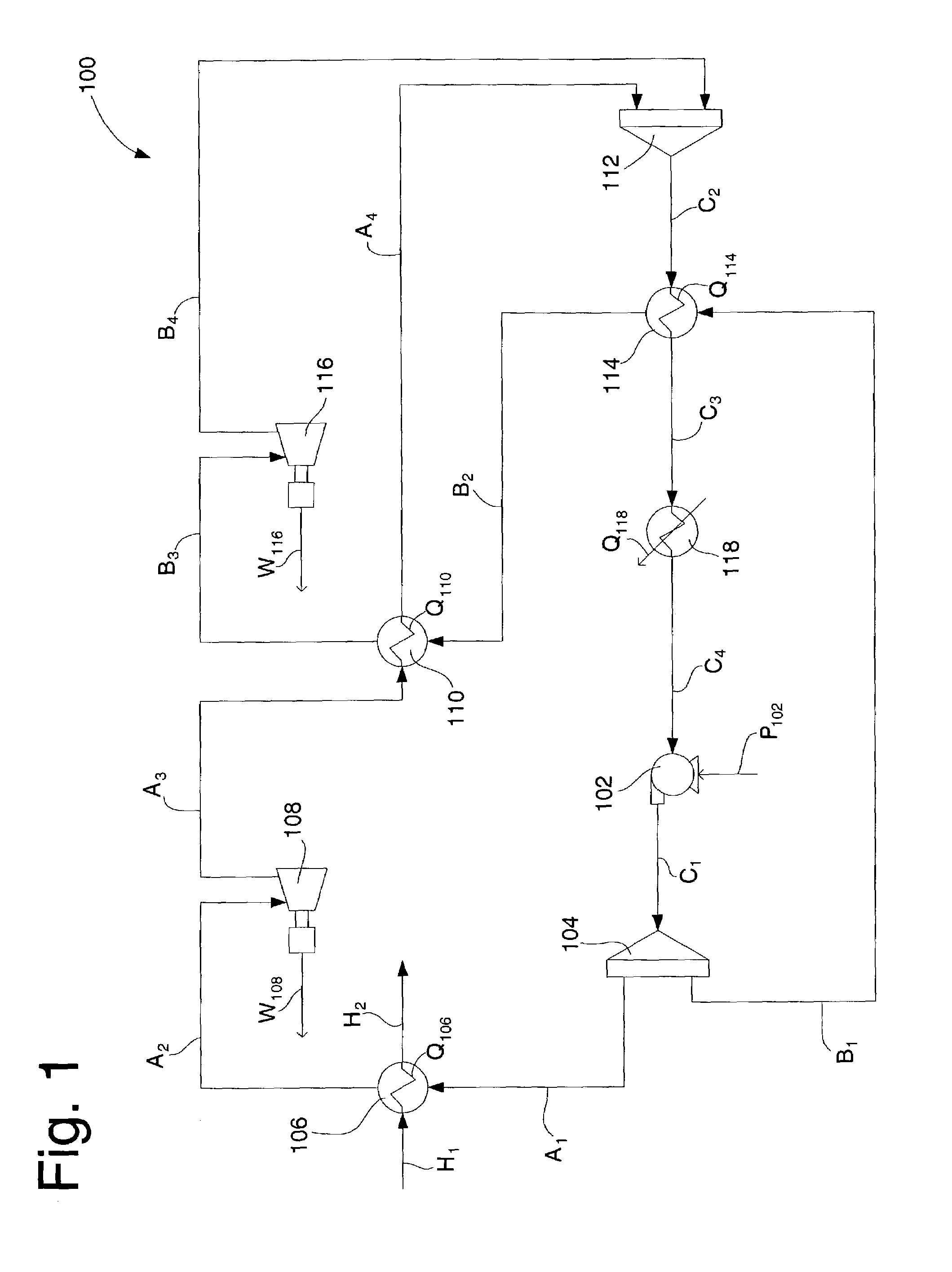 Cascading closed loop cycle power generation