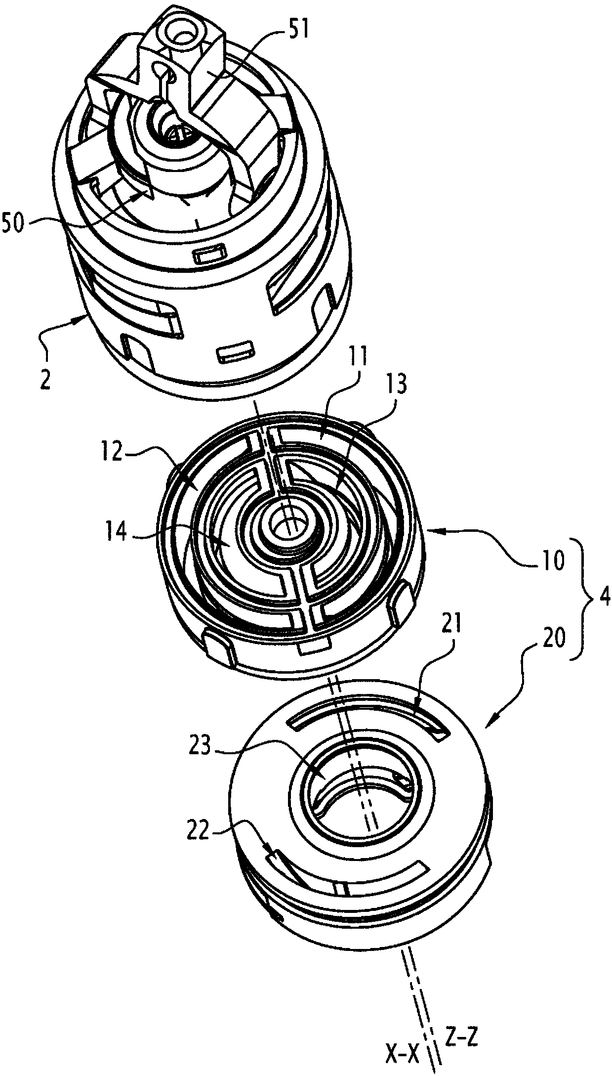 Thermostatic cartridge for controlling hot and cold fluids to be mixed