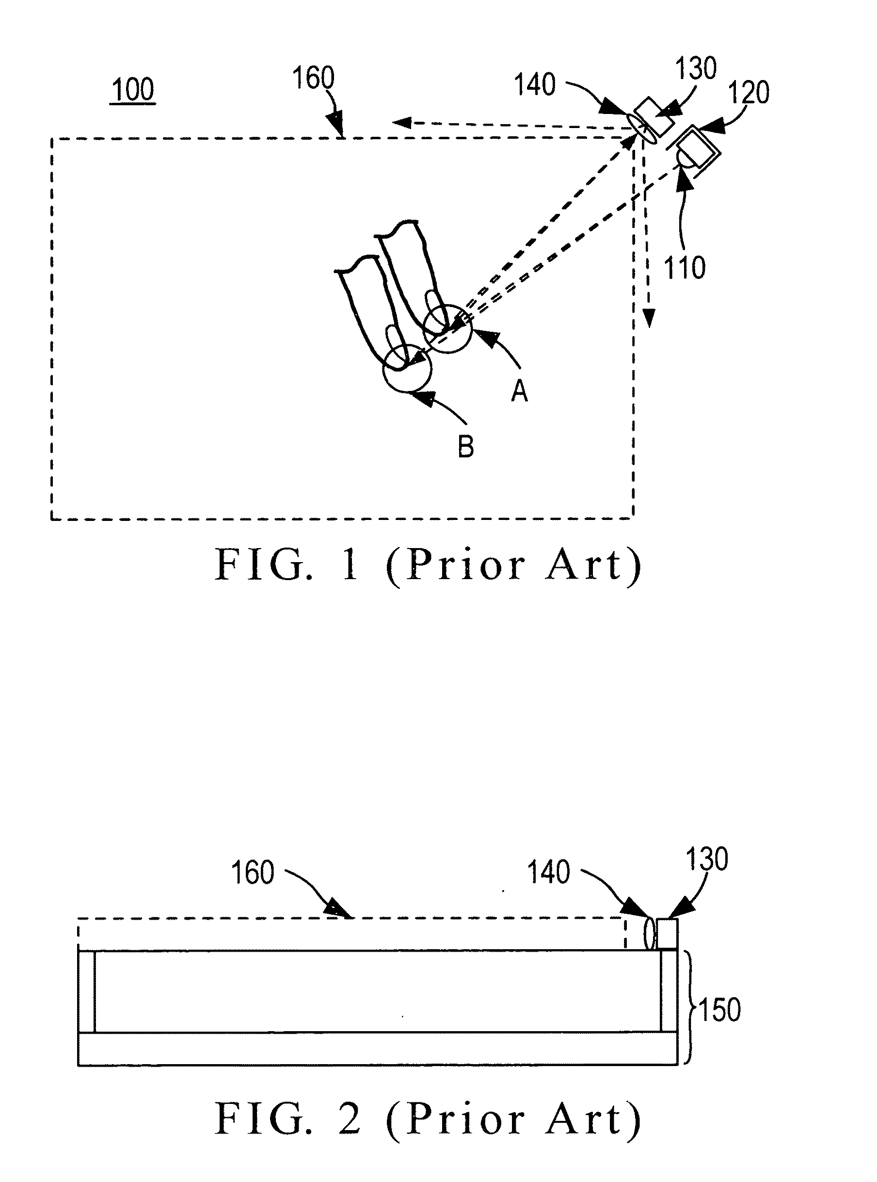 Optical touch screen system and method for recognizing a relative distance of objects