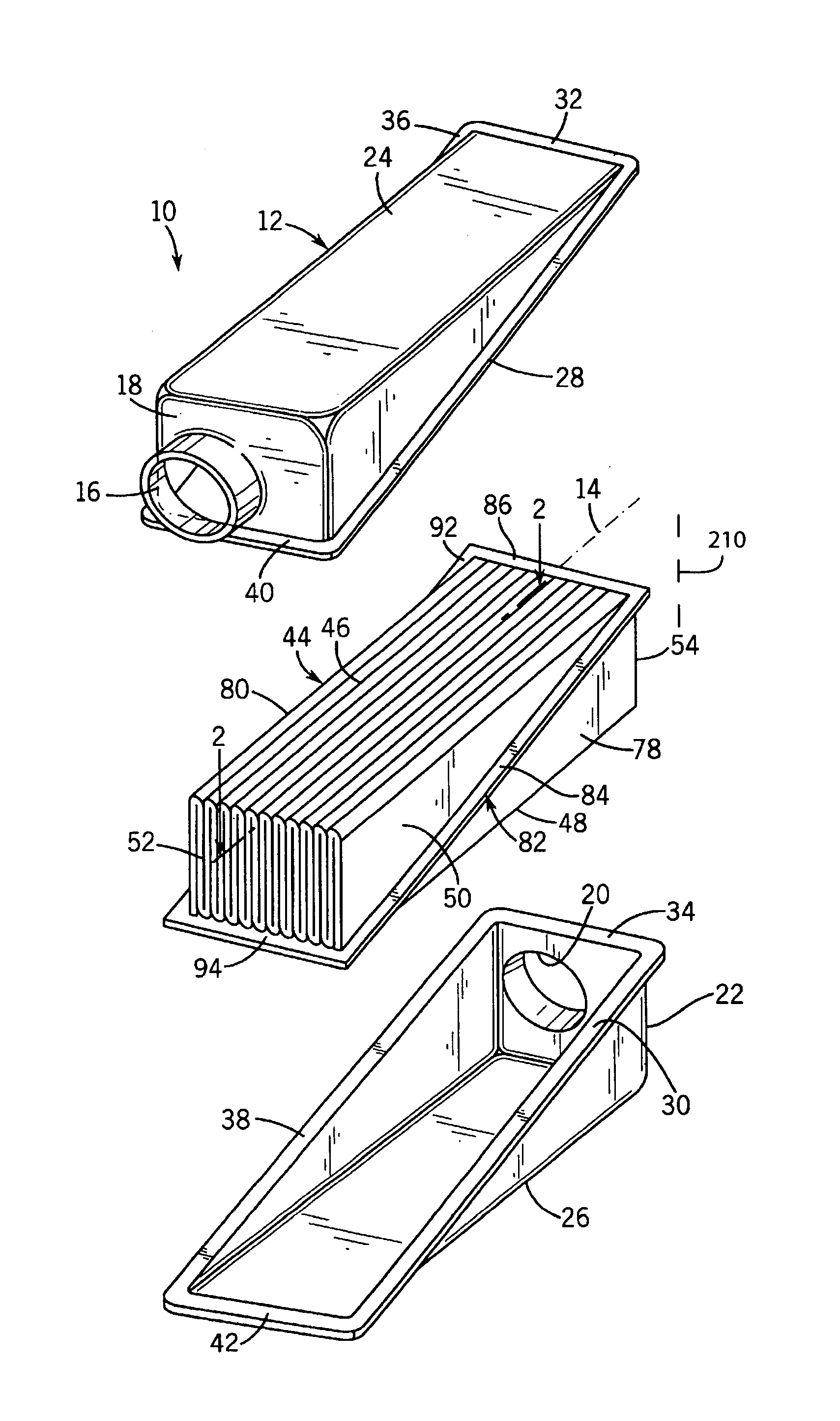 Direct flow filter with sealing mechanism