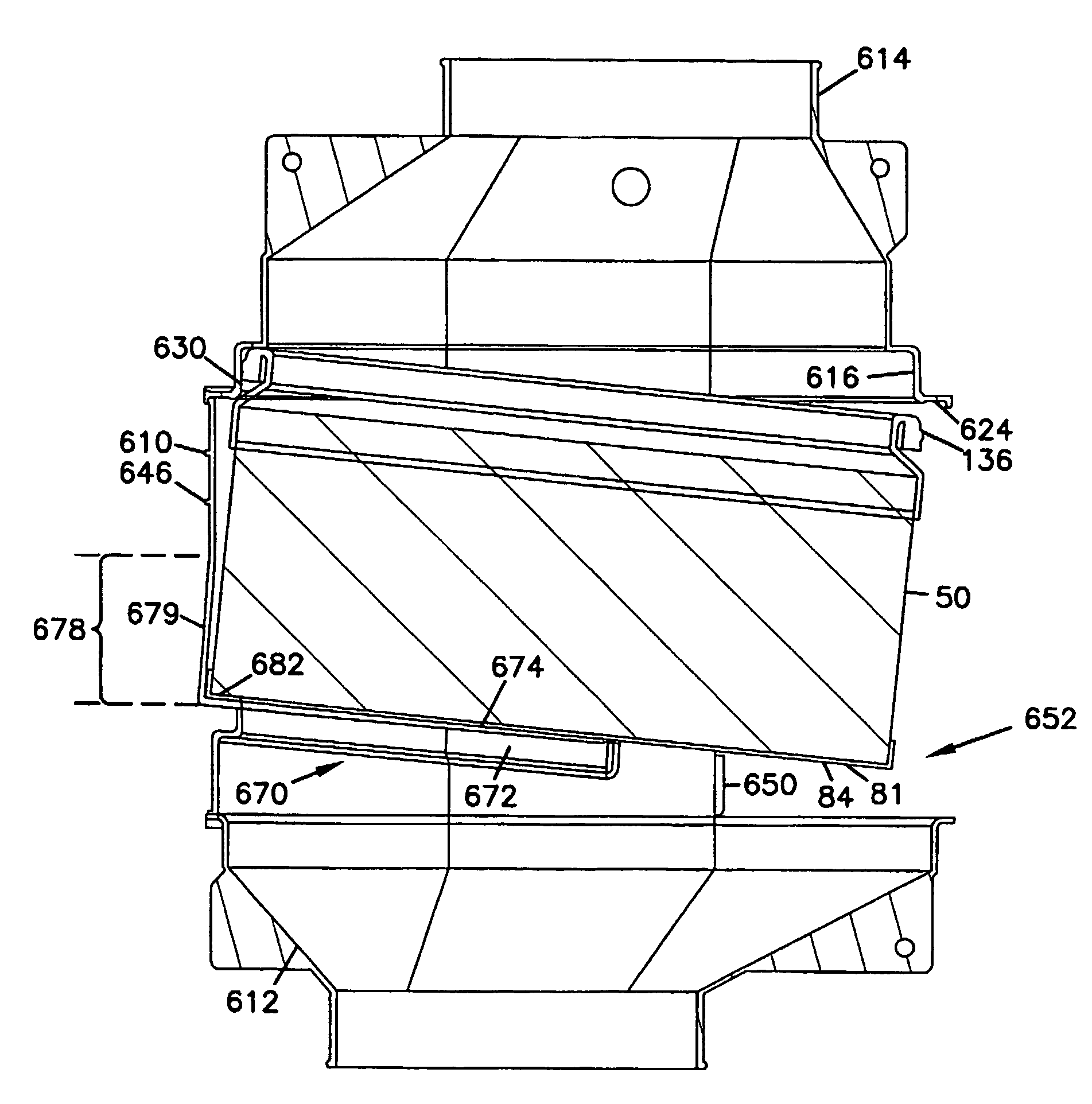 Filter arrangements; side-entry housings; and methods