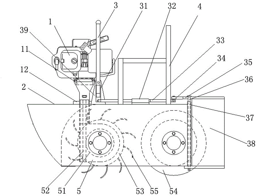 Portable furrowing machine for paddy fields